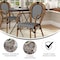 Flash Furniture Lourdes Thonet French Bistro Stacking Chair w/Arms, Blk and Wht PE Rattan and Bamboo Print Alum Frm SDA-AD642002A-BKWH-NAT-GG - alternate 4